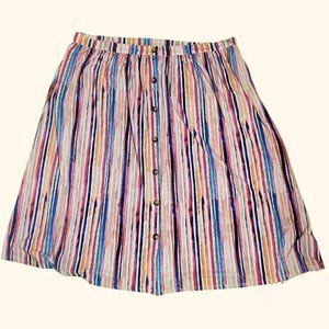 Flowy Bright Spring Rainbow Skirt - Terra & Sky